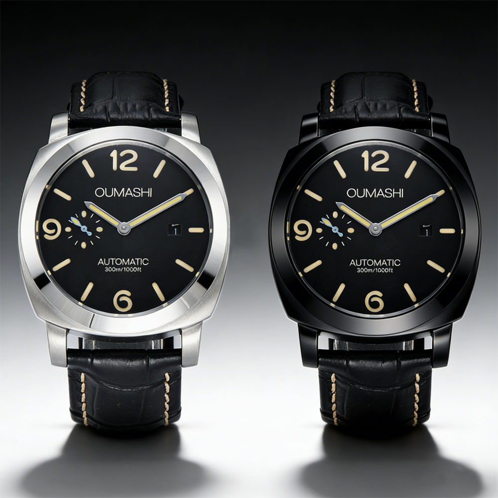Leather Watch Strap - 44mm 남성용 시계 Seagull ST2555 무브먼트