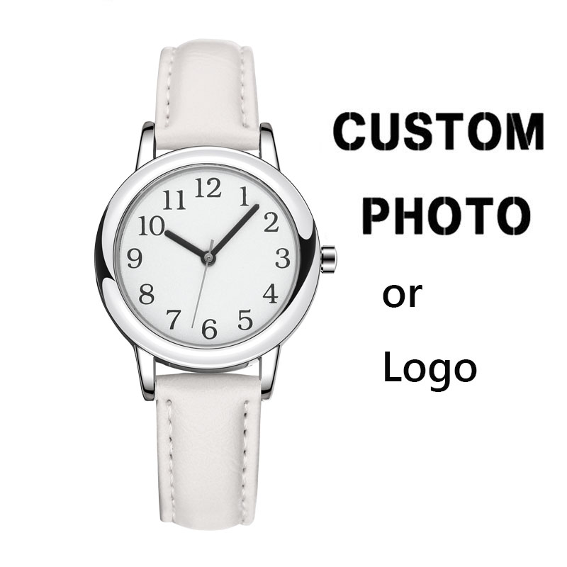 Leather Watch Strap - 화이트 스트랩 슬림 맞춤 여성 시계