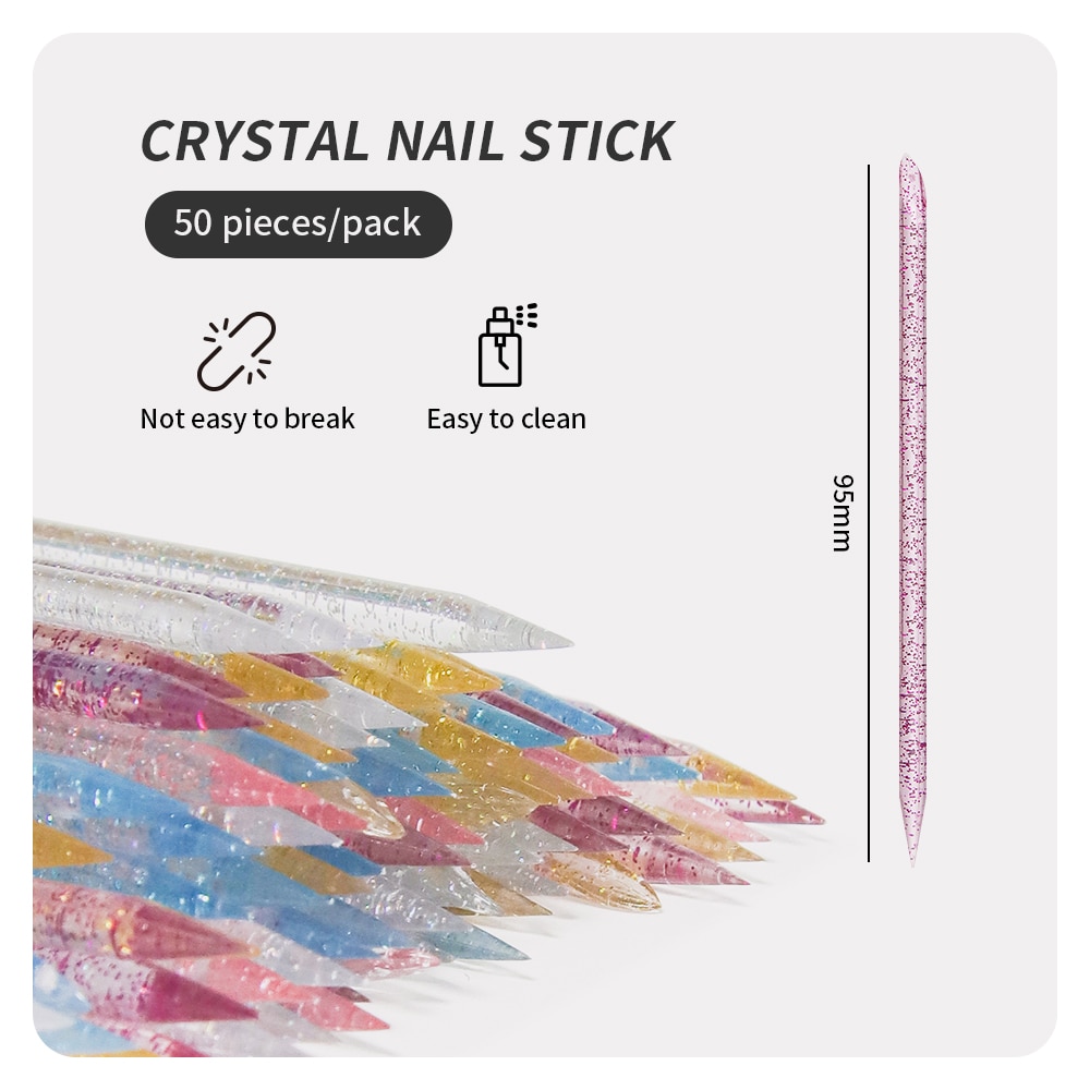 Crystal Press Tool - 50 Pcs 네일 큐티클 푸셔 크리스탈
