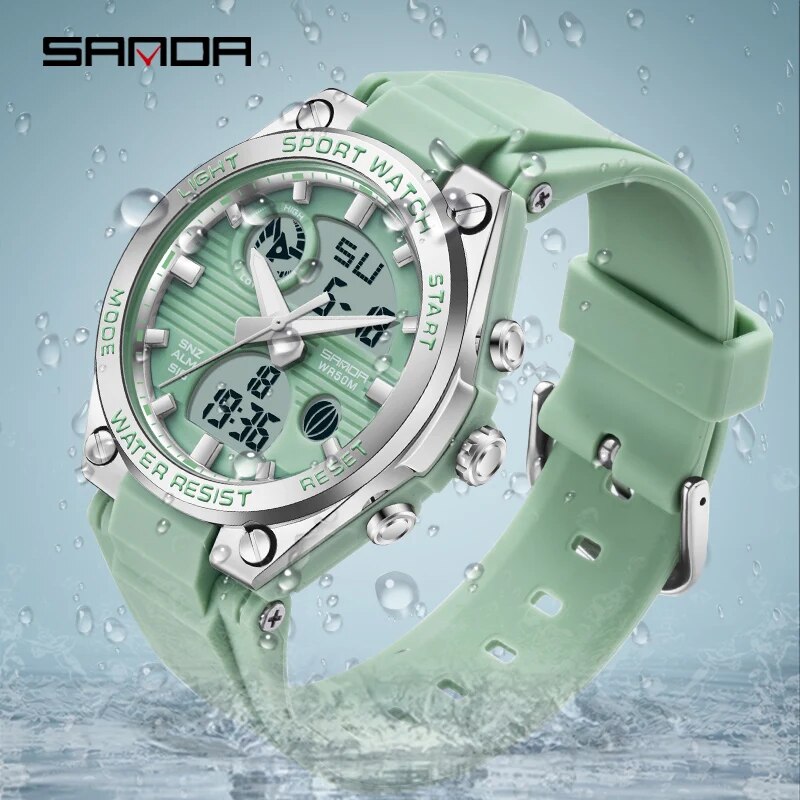 Solar Powered Watch - SANDA 브랜드 G 스타일 LED 디지털