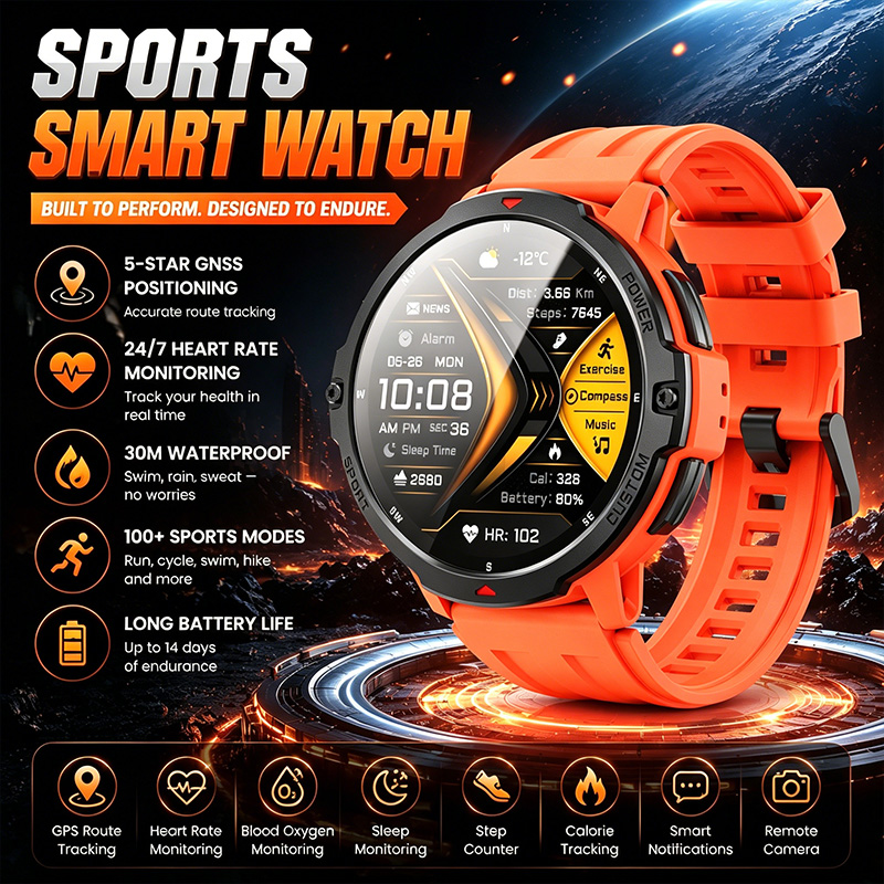 Timex Watches Smartwatch - 새로운 전문 스포츠 스마트 워치 6축