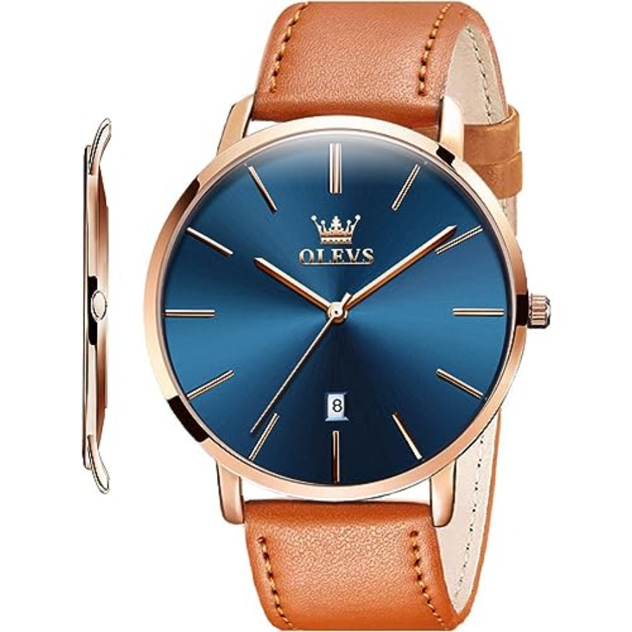 Smartwatch Digital Watches For Men - OLEVS 남성용 가죽 시계 블랙 울트라