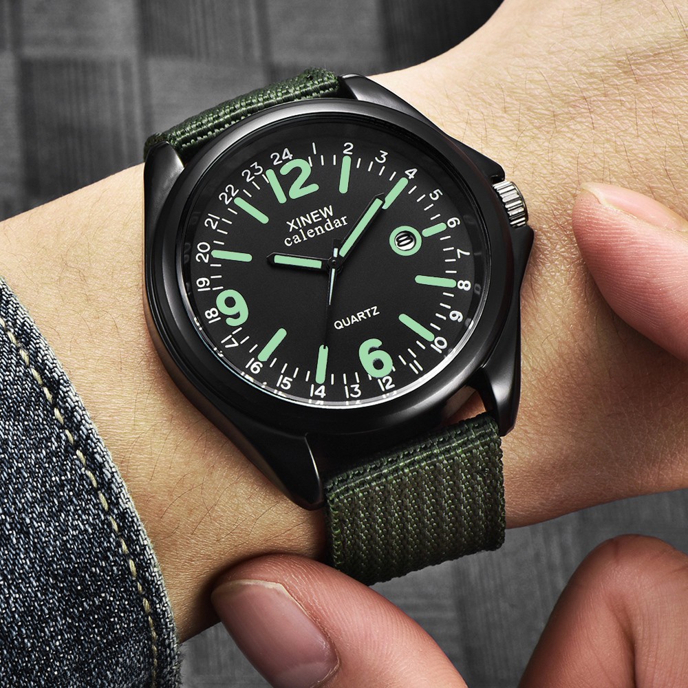 남성용 밀리터리 쿼츠 시계, 블랙 다이얼 날짜, 럭셔리 - Smartwatch Watches For Men 리뷰 및 가격