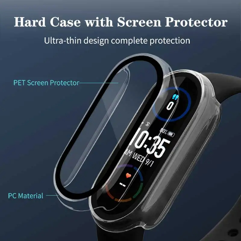 샤오미 미 밴드 10 9 8용 강화유리+PC 케이스 커 - Smartwatch Watches Xiaomi 리뷰 및 가격