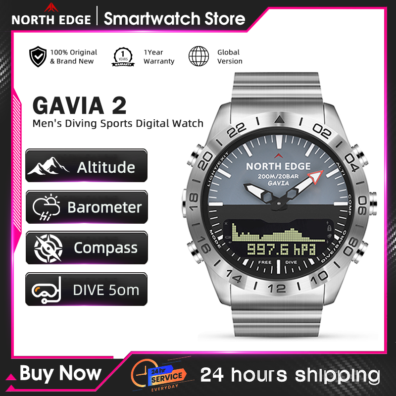 NORTH EDGE 남성용 다이브 시계 군용 럭셔리 풀 - Smartwatch Digital Watches For Men 리뷰 및 가격