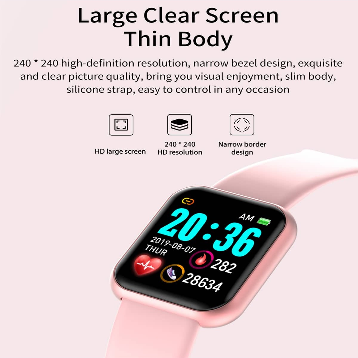 스마트 워치 메시지 알림 음악 제어 칼로리 거리 피트니 - Smartwatch Watches Kids 리뷰 및 가격