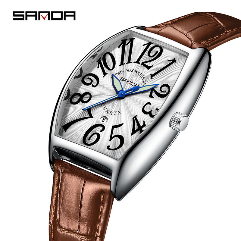 SANDA 새로운 쿼츠 남성용 시계 캐주얼 패션 심플한 - Leather Watch Strap 리뷰 및 가격