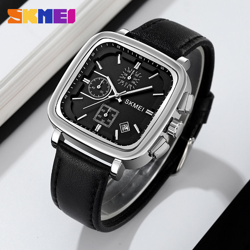 스퀘어 남성용 시계 쿼츠 방수 가죽 스트랩 패션 남성용 - Leather Watch Strap 리뷰 및 가격