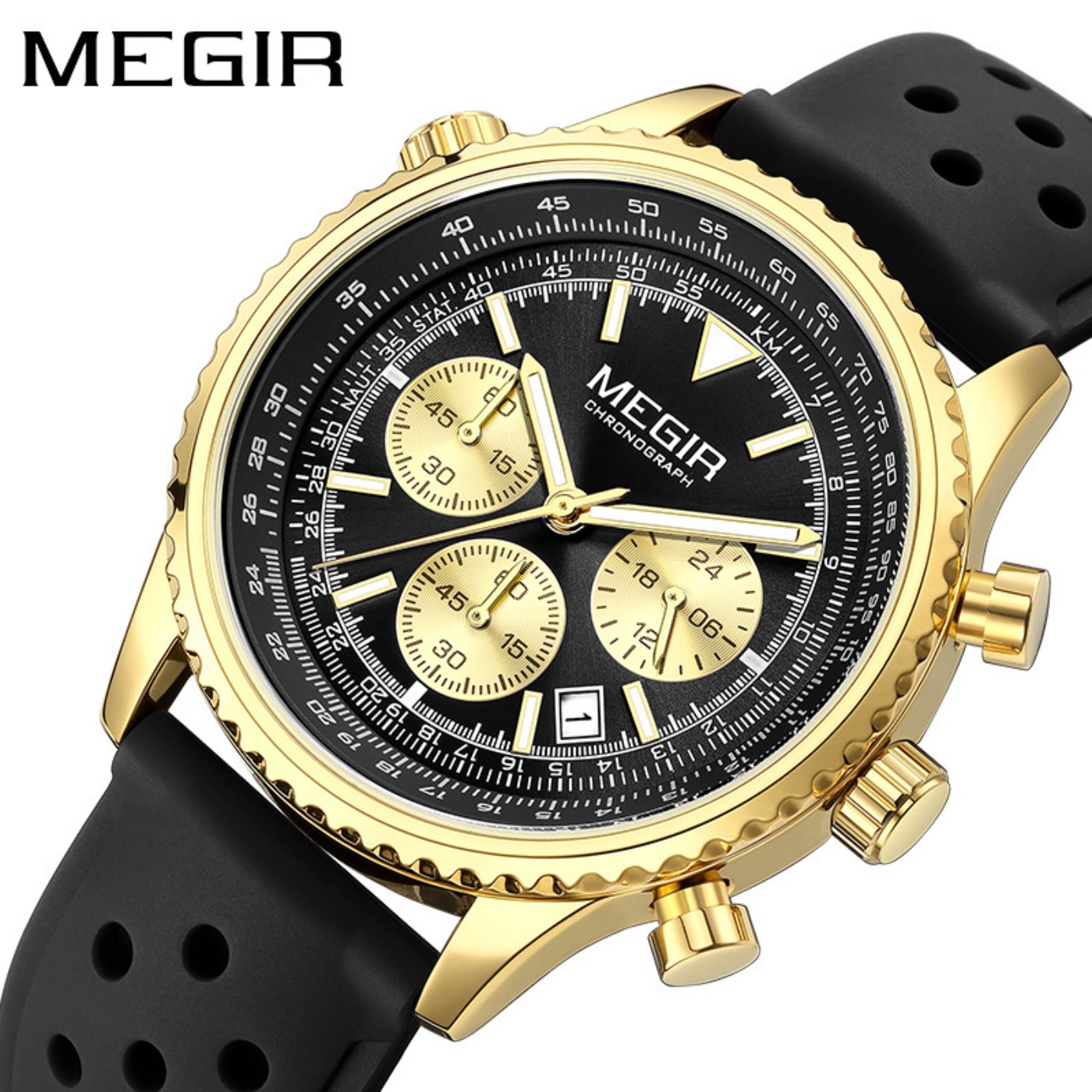 MEGIR 실버 블랙 쿼츠 시계 남성용 밀리터리 스포츠 - Leather Watch Strap 리뷰 및 가격