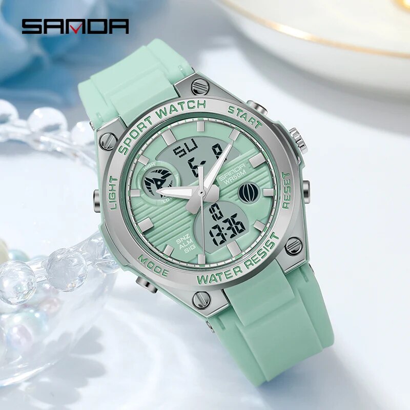 SANDA 브랜드 G 스타일 LED 디지털 시계 여성  - Solar Powered Watch 리뷰 및 가격