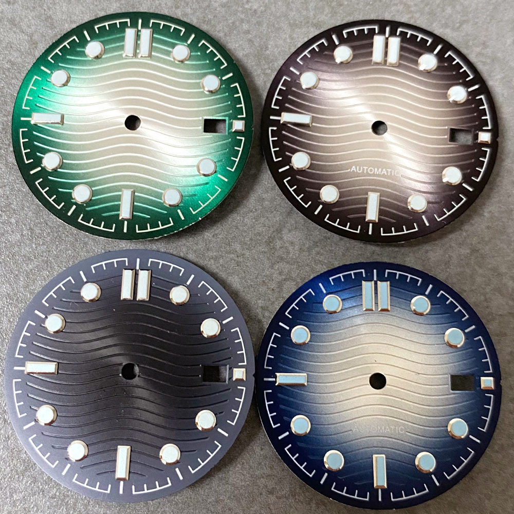 웨이브 다이얼 선버스트 시계 다이얼 페이스 NH35 N - Luminous Dial Face 리뷰 및 가격