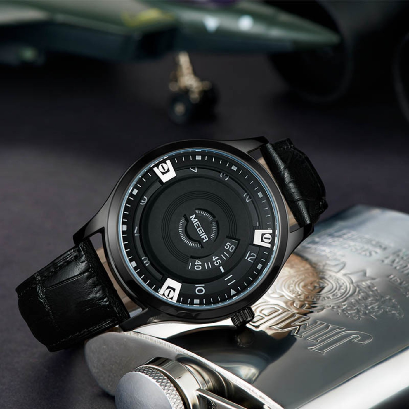 MEGIR 남성용 시계 고급 가죽 스트랩 스포츠 밀리터 - Leather Watch Strap 리뷰 및 가격