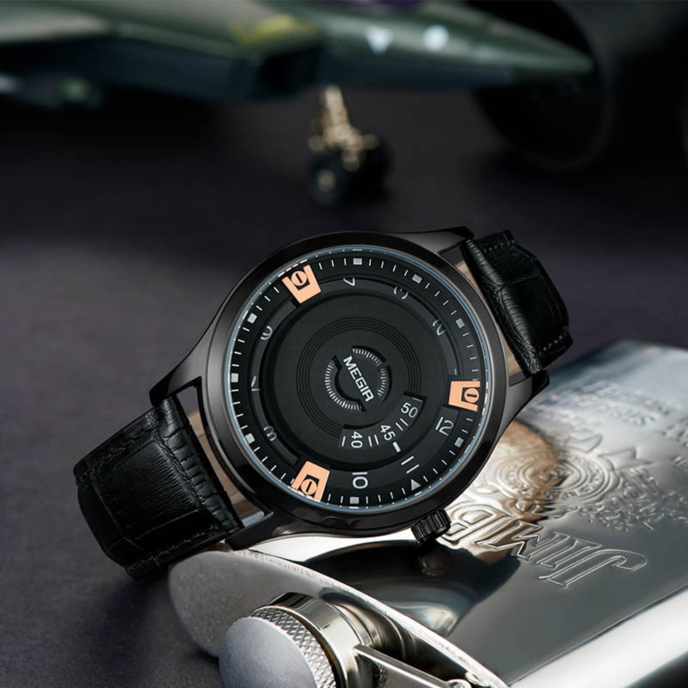 MEGIR 남성용 시계 고급 가죽 스트랩 스포츠 밀리터 - Leather Watch Strap 리뷰 및 가격