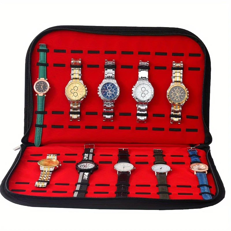 20 슬롯 시계 보관 가방 편리한 여행용 시계 파우치  - Leather Watch Strap 리뷰 및 가격