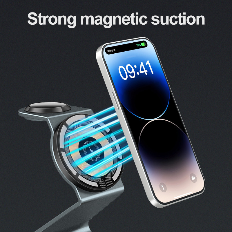 3 in 1 투명 자기 무선 충전기 스탠드 iPhone - Watch 7 Smartwatch Iphone 리뷰 및 가격