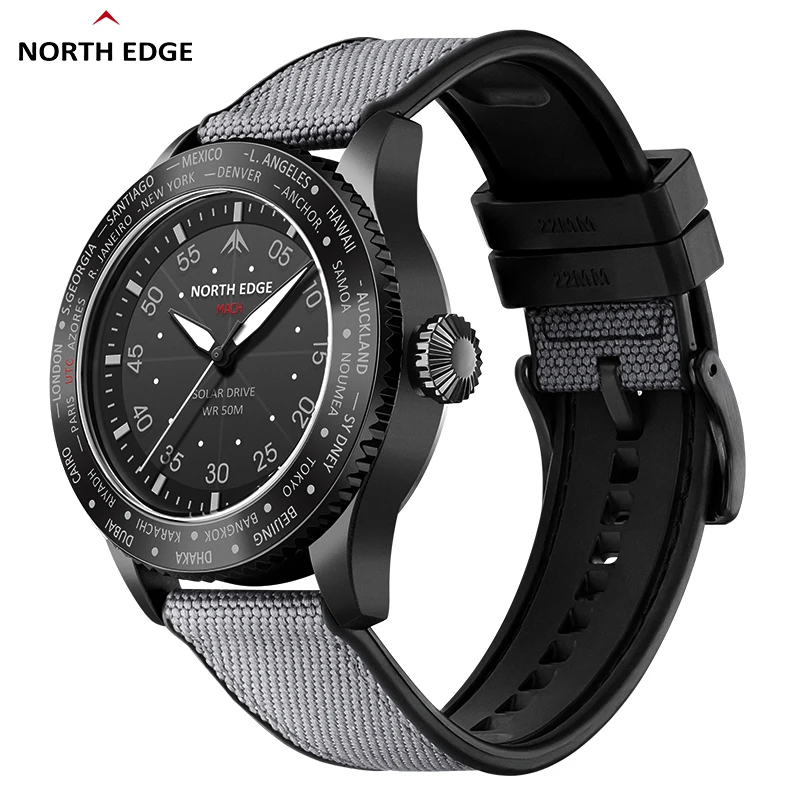 NORTH EDGE MACH 태양 광 발전 파일럿 시리 - Solar Powered Watch 리뷰 및 가격